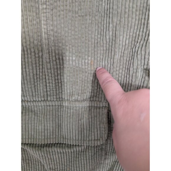 LL Bean Corduroy Barn Jacket Womens Size Medium Green Removable Liner Workwear - Picture 4 of 16